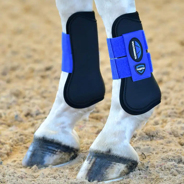 Weatherbeeta Tough-Tec Prime Open Front Boots #colour_black-royal-blue