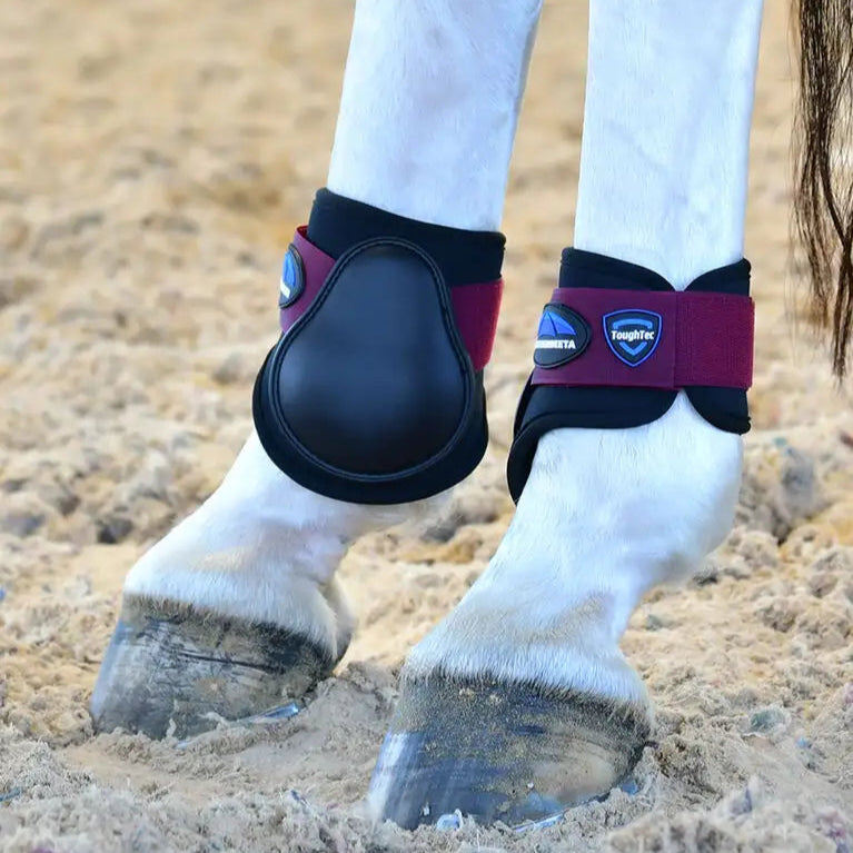 Weatherbeeta Tough-Tec Prime Fetlock Boots #colour_black-maroon