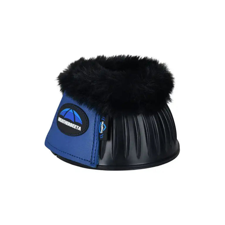 Weatherbeeta Tough-Tec Prime Fleece Trim Rubber Bell Boots #colour_black-royal-blue