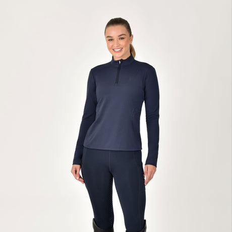 Dublin Ladies Brushed Fitted Base Layer Riding Top #colour_navy