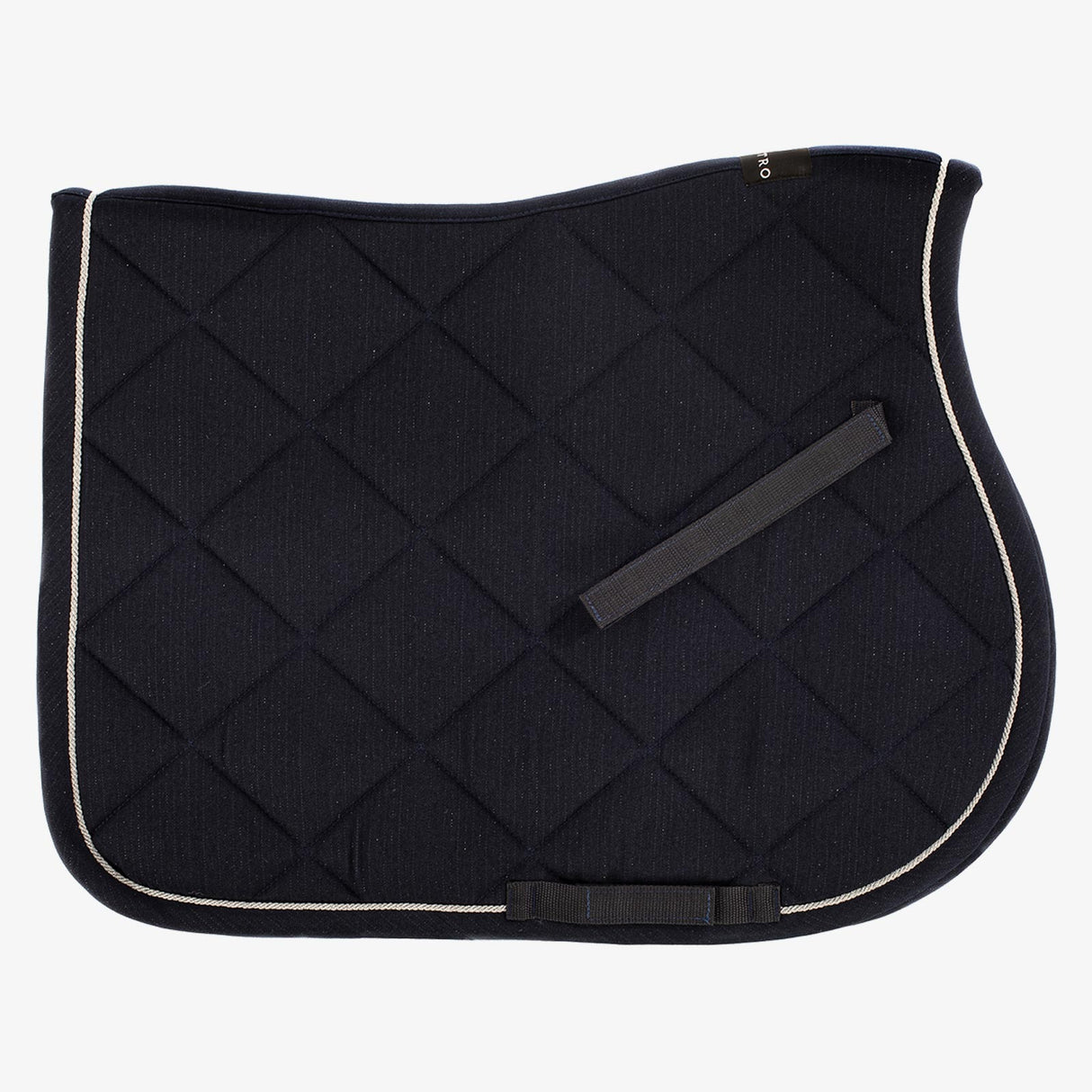 Equestro Pony Jumping Saddle Pad In Cotton With Logo #colour_blue