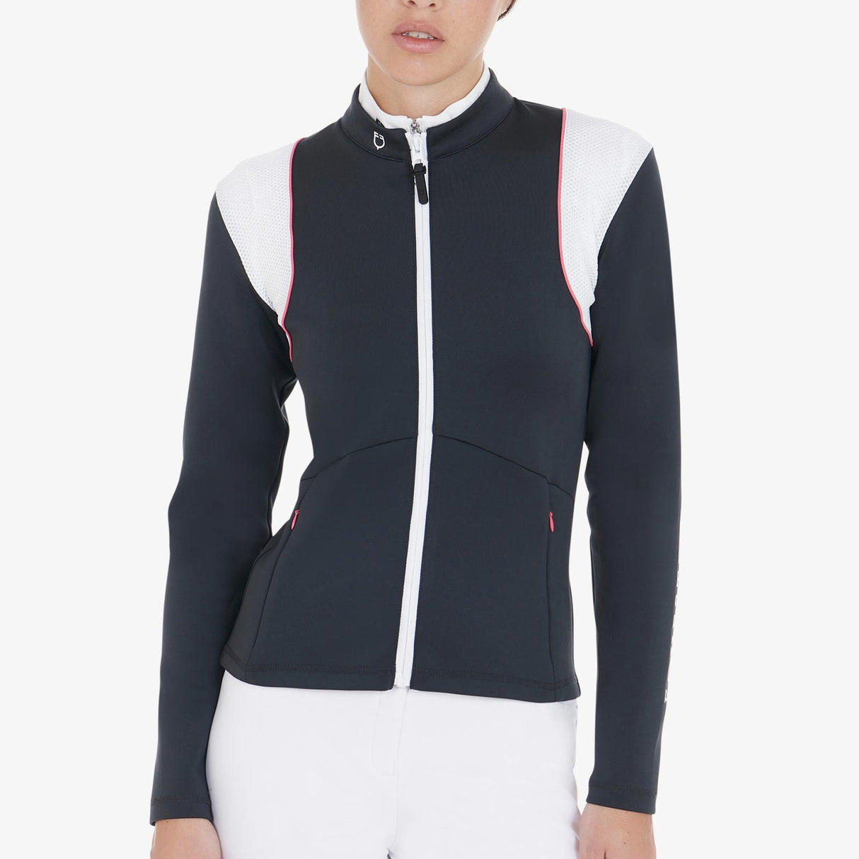 Equestro Women's Technical Sweatshirt with Perforated Inserts #colour_blue