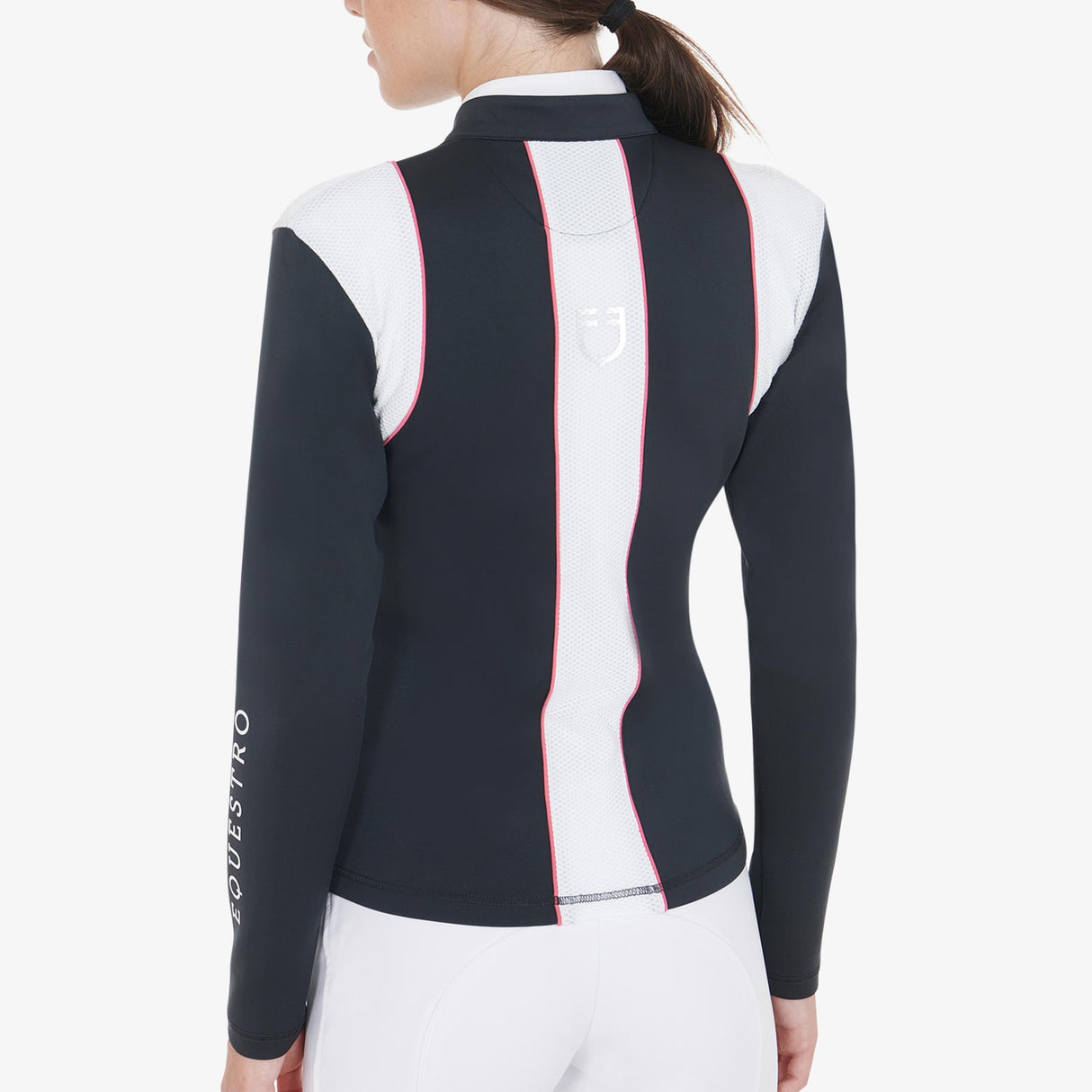 Equestro Women's Technical Sweatshirt with Perforated Inserts #colour_blue