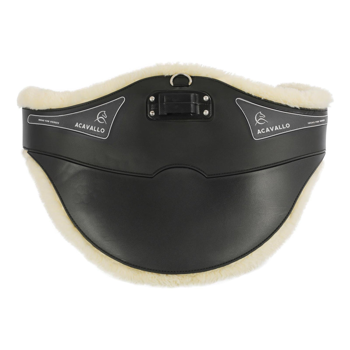 Acavallo Jumping Stud Guard Girth Classic Gel Pvc Detachable Faux Sheepskin #colour_black