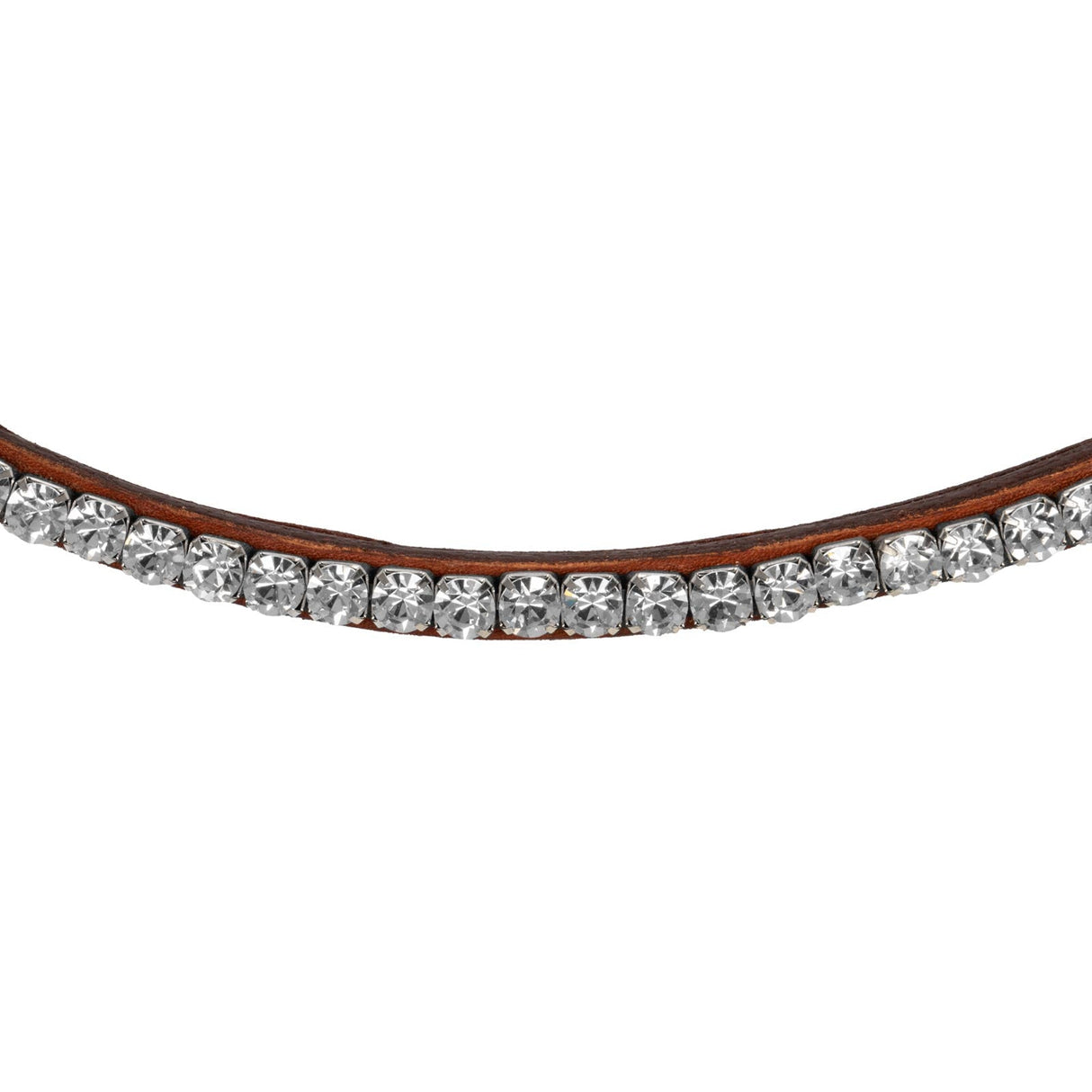 Acavallo Browband Calfskin & Round Crystals #colour_cognac-transparent