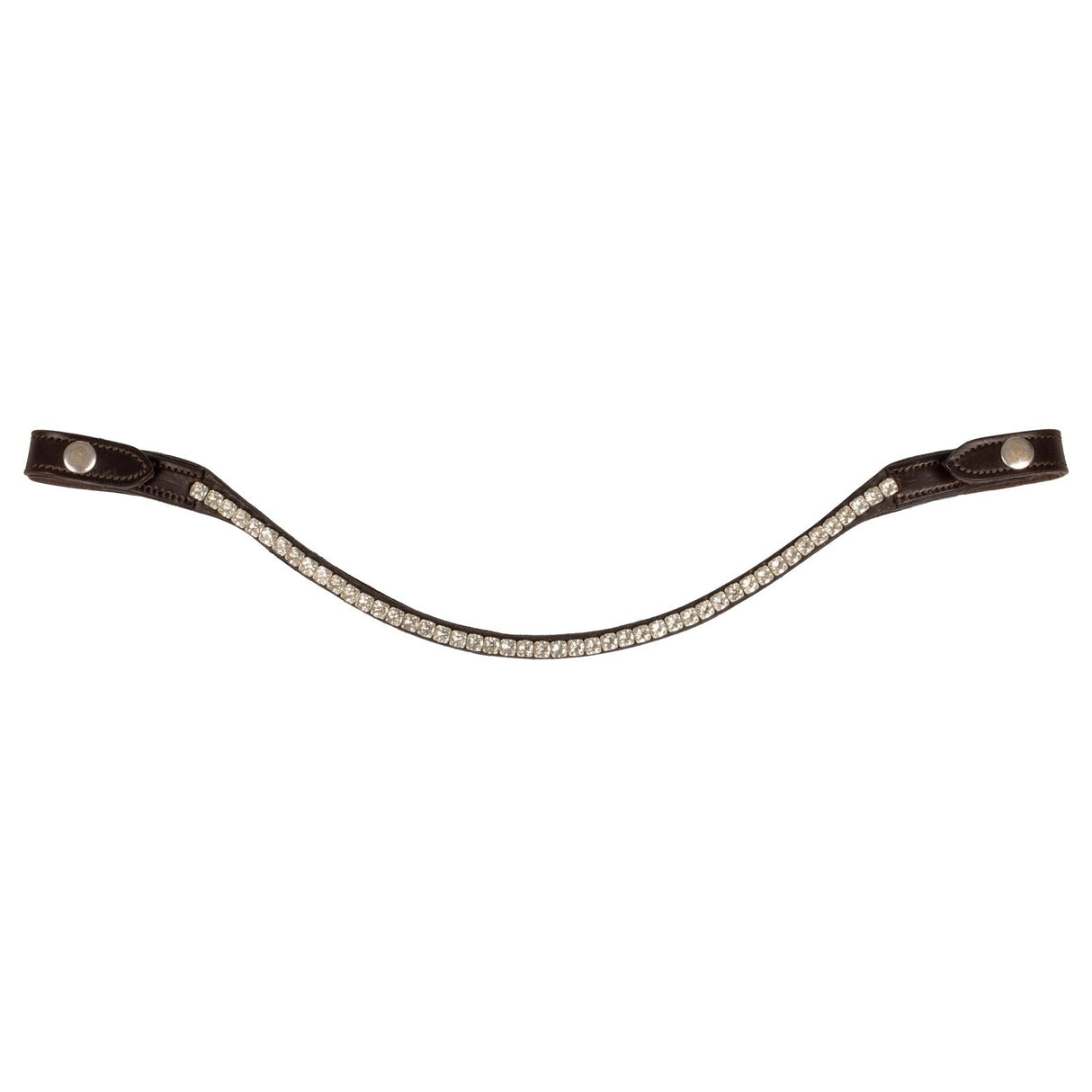 Acavallo Browband Calfskin & Round Crystals #colour_brown-transparent