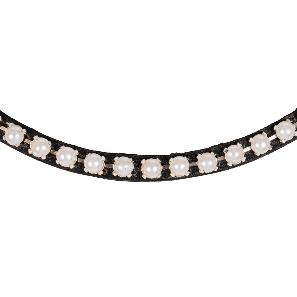 Acavallo Browband Calfskin & Oval Crystals #colour_black-transparent