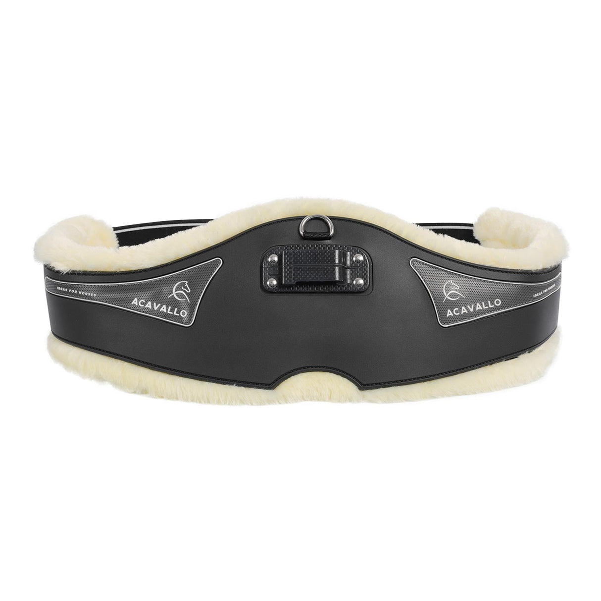 Acavallo Jumping Girth Classic Gel Pvc Detachable Faux Sheepskin #colour_black