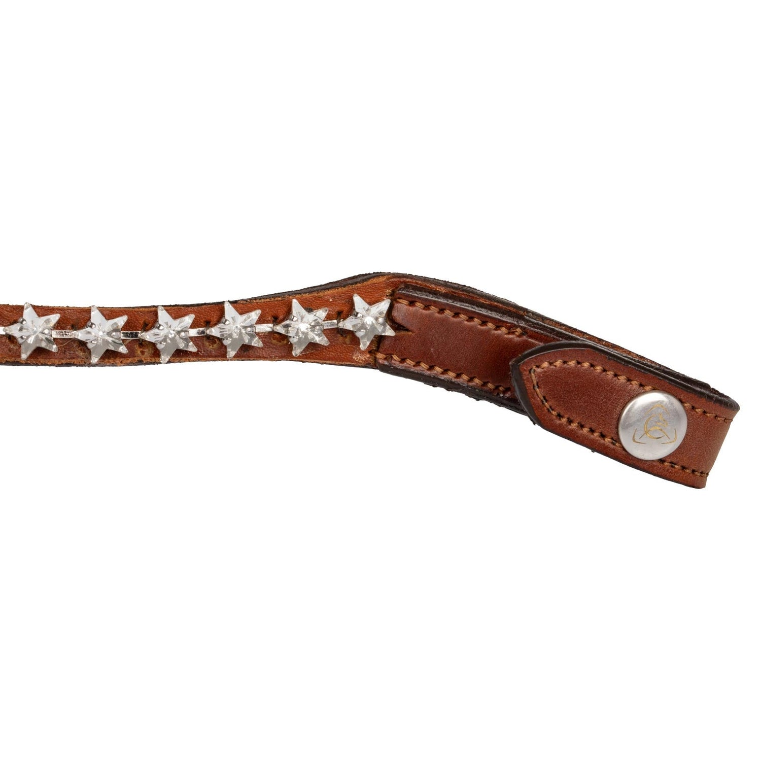 Acavallo Browband Calfskin & Starry Crystals #colour_cognac-transparent