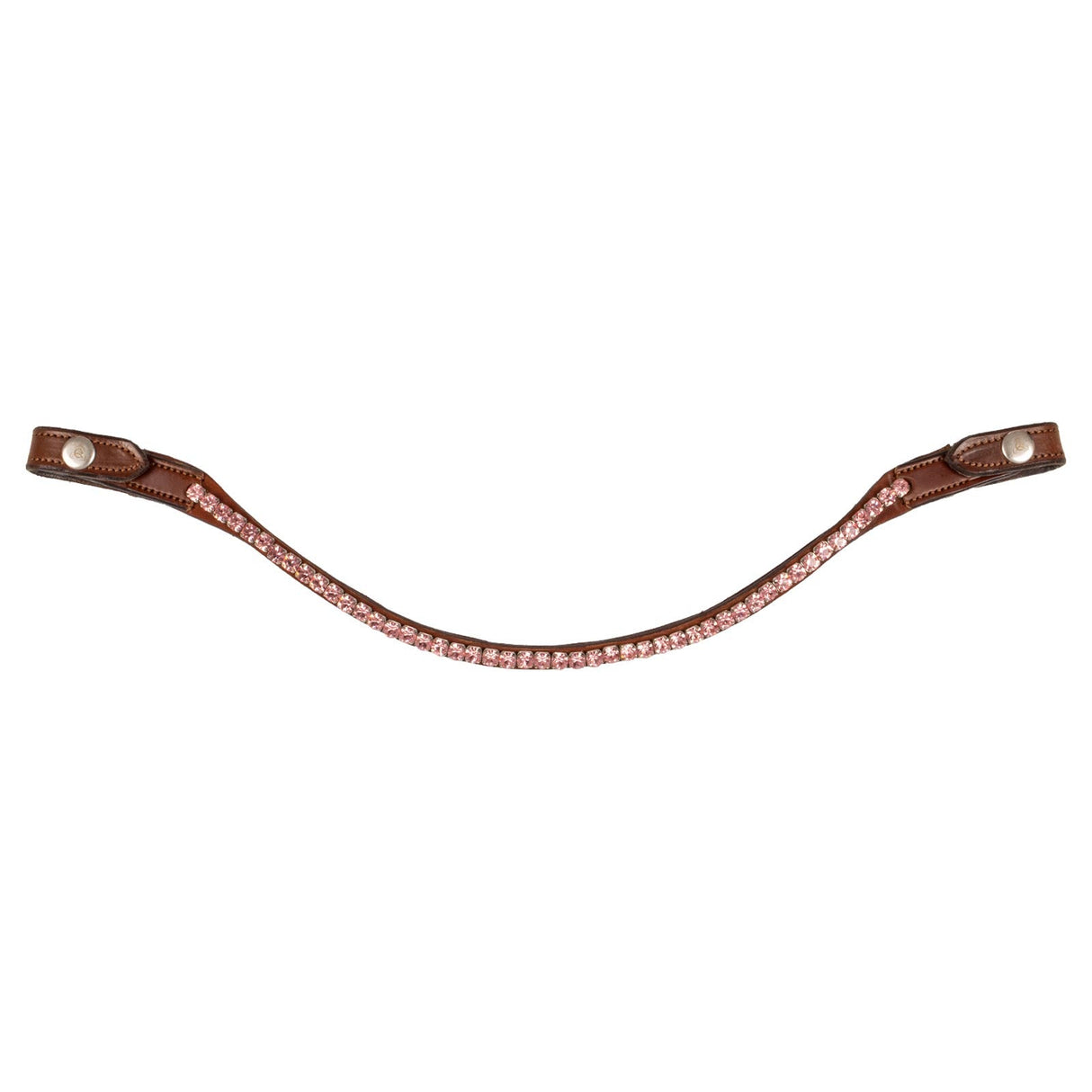 Acavallo Browband Calfskin & Round Crystals #colour_cognac-pink