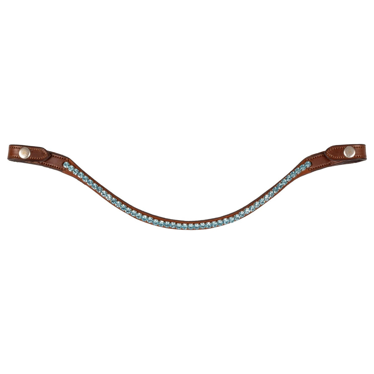 Acavallo Browband Calfskin & Round Crystals #colour_cognac-blue