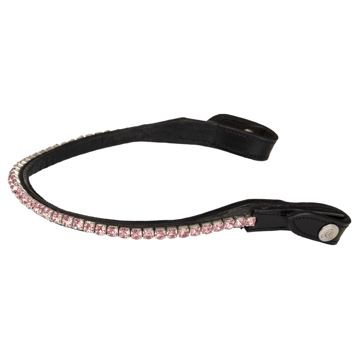 Acavallo Browband Calfskin & Round Crystals #colour_black-pink
