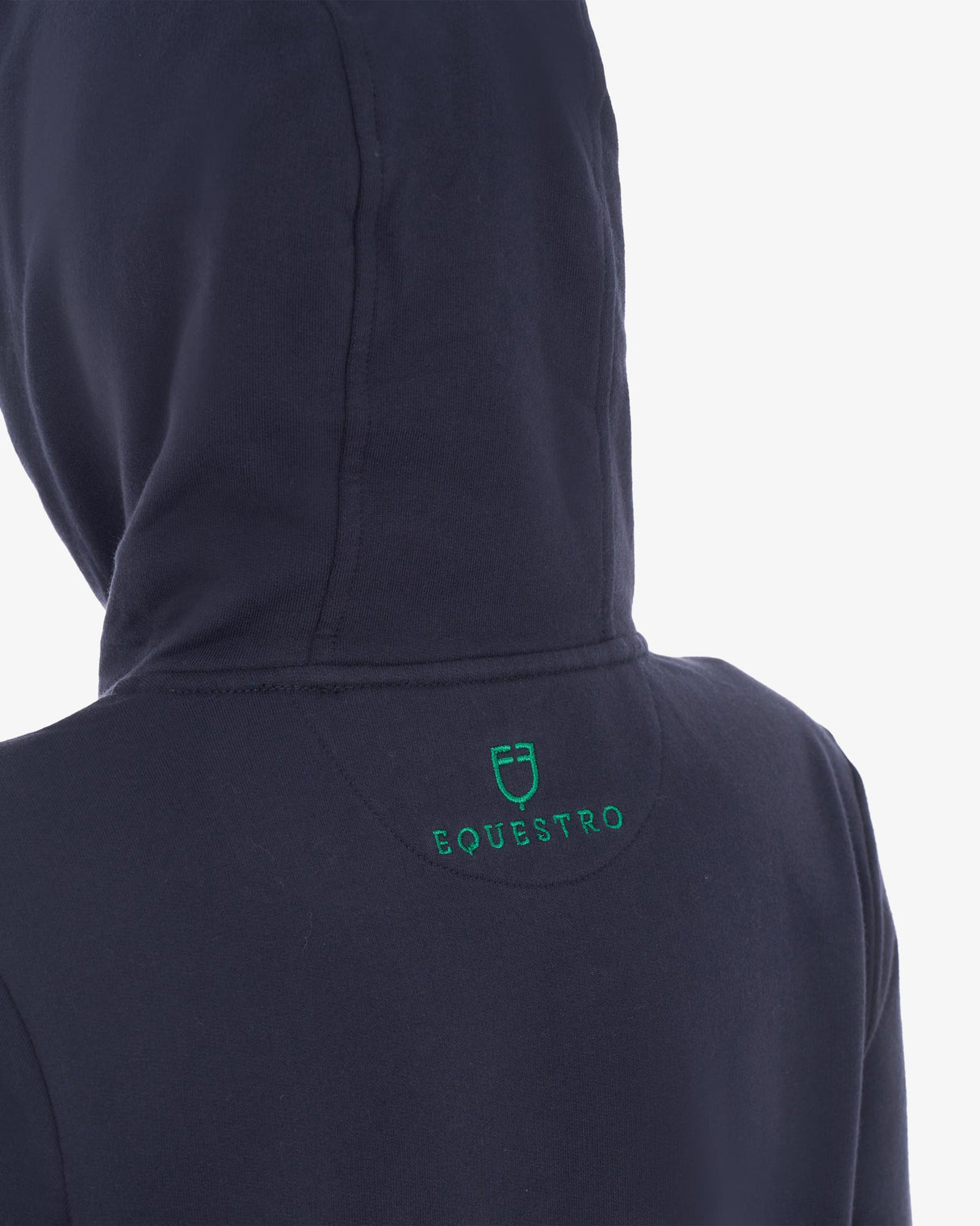 Equestro Women's Hoodie With Zip And Sponge Lettering #colour_blue-green