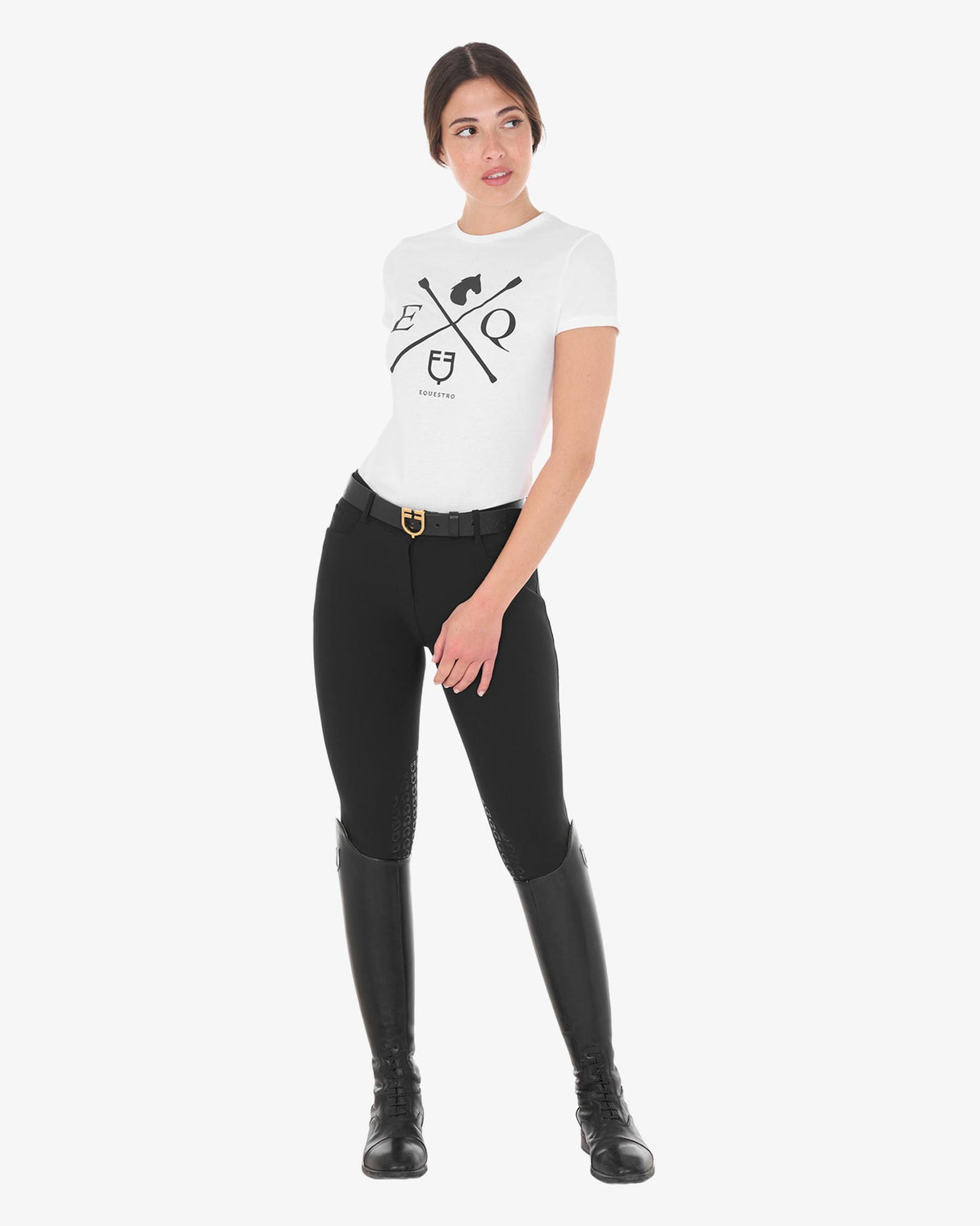 Equestro Women's Eq Cotton T-Shirt #colour_white