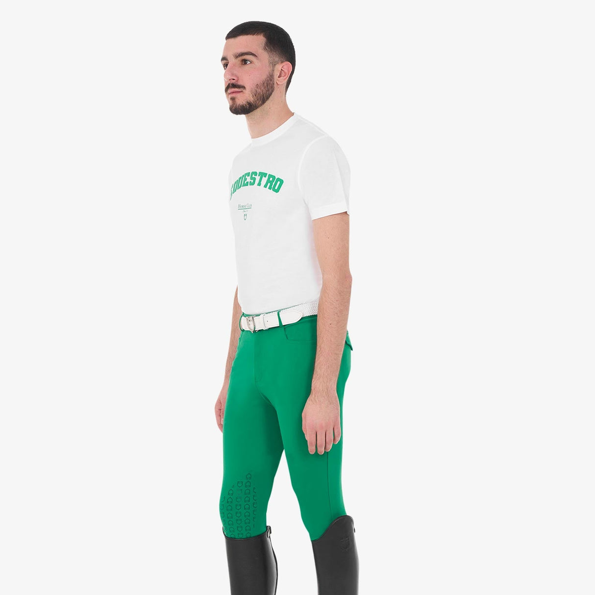 Equestro Men's Horse Club Cotton T-Shirt #colour_white