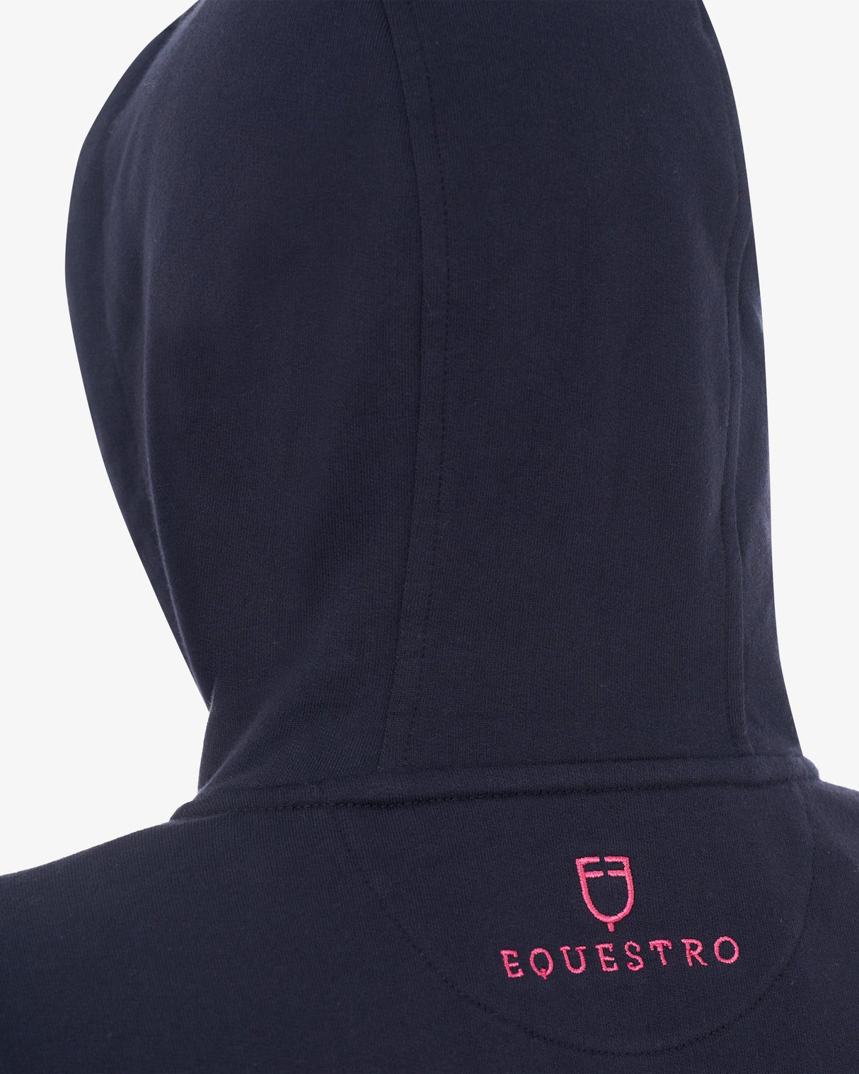 Equestro Women's Hoodie With Zip And Sponge Lettering #colour_blue-fucsia