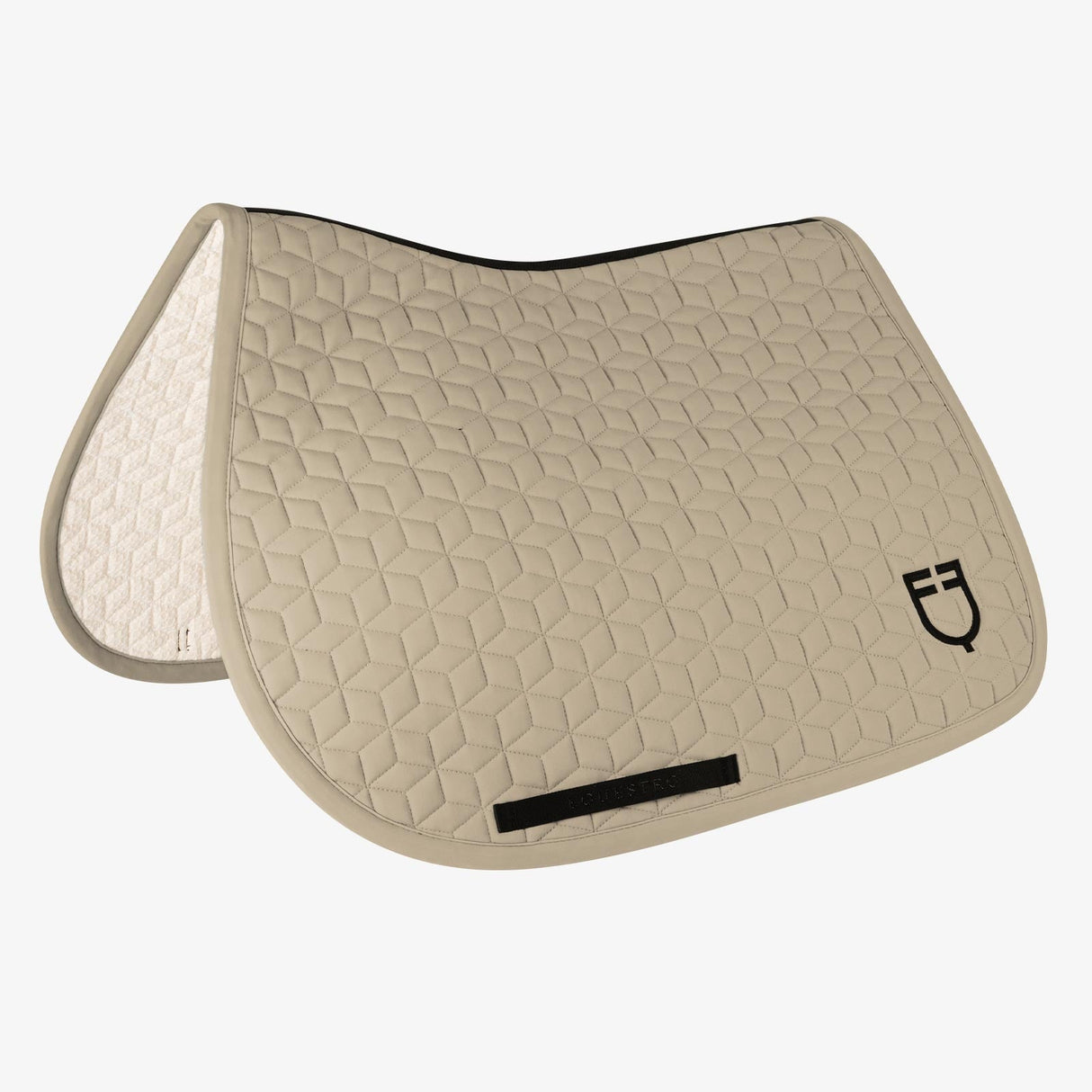 Equestro Jumping Saddle Pad Cube Quilting #colour_beige