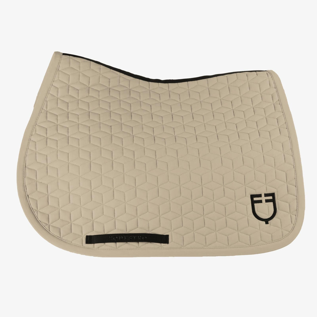 Equestro Jumping Saddle Pad Cube Quilting #colour_beige
