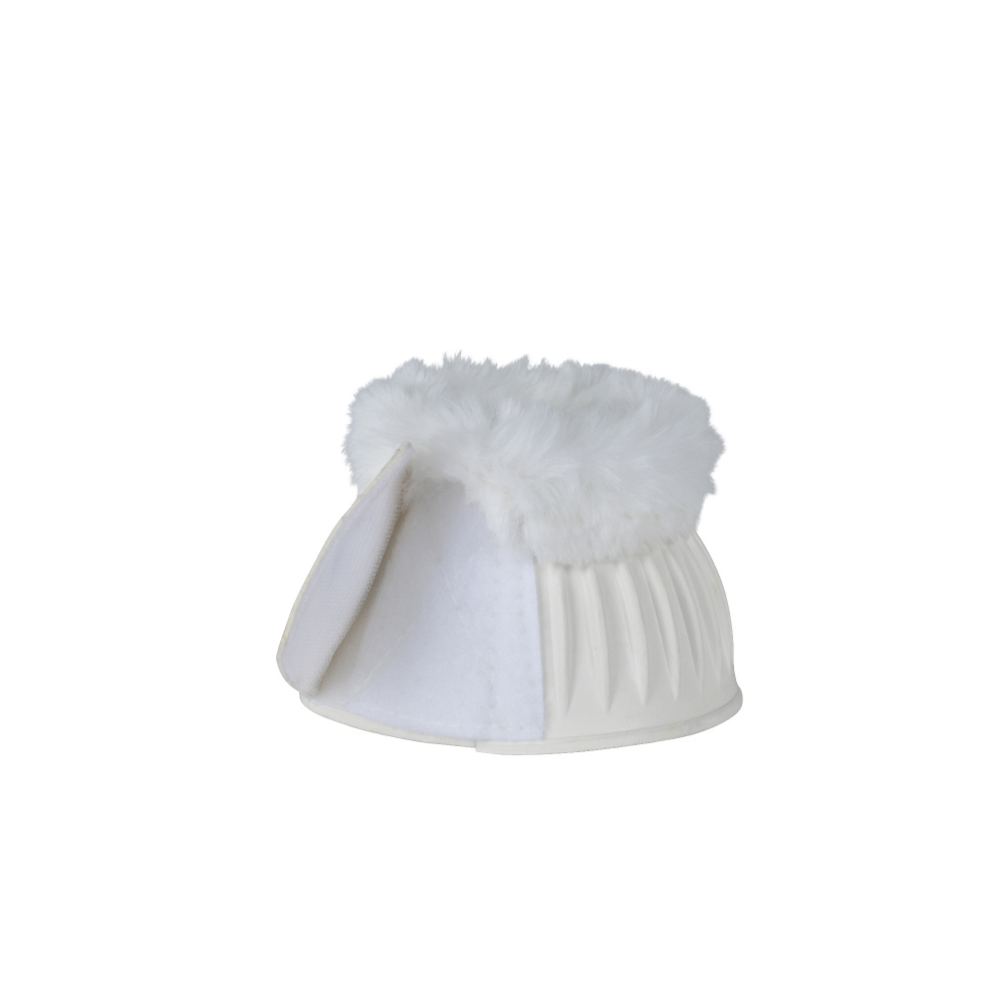 Weatherbeeta Tough-Tec Prime Fleece Trim Rubber Bell Boots #colour_white-white