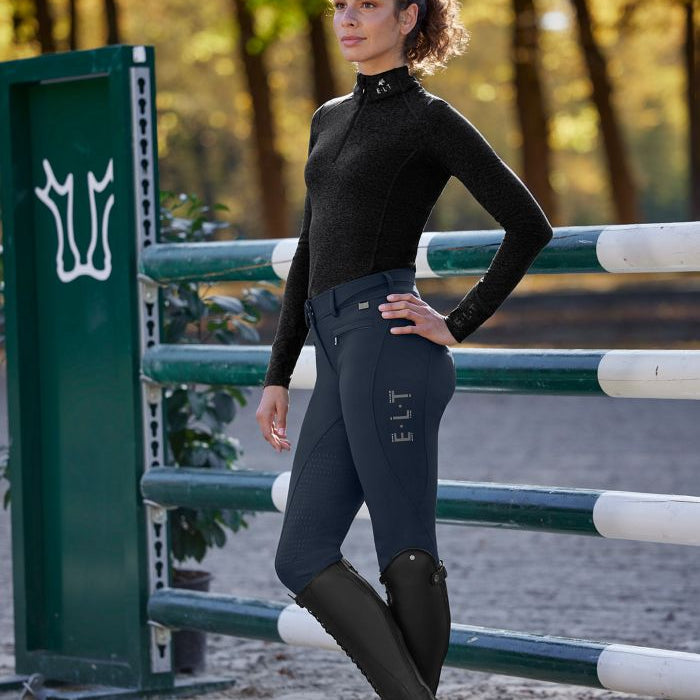 E.L.T Ladies Maja Glam Curved High Waist Breeches #colour_deep-blue