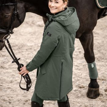 E.L.T Ontario Ladies Winter-Performance-Riding Parka #colour_dark-olive