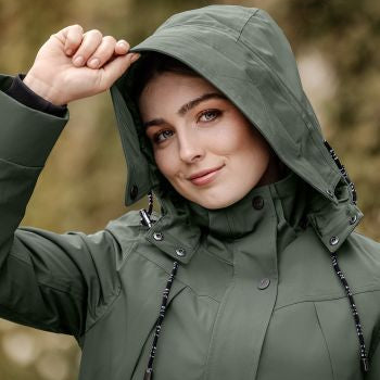 E.L.T Ontario Ladies Winter-Performance-Riding Parka #colour_dark-olive