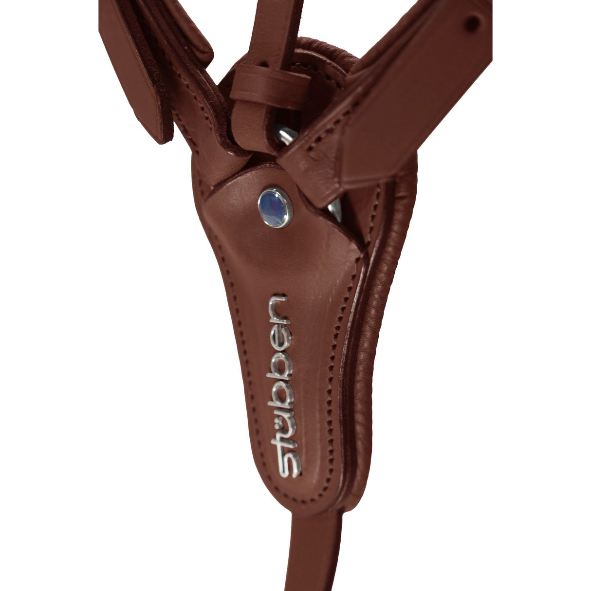 Stubben Pro-Jump Breastplate Closed Martingale Fork #colour_redwood
