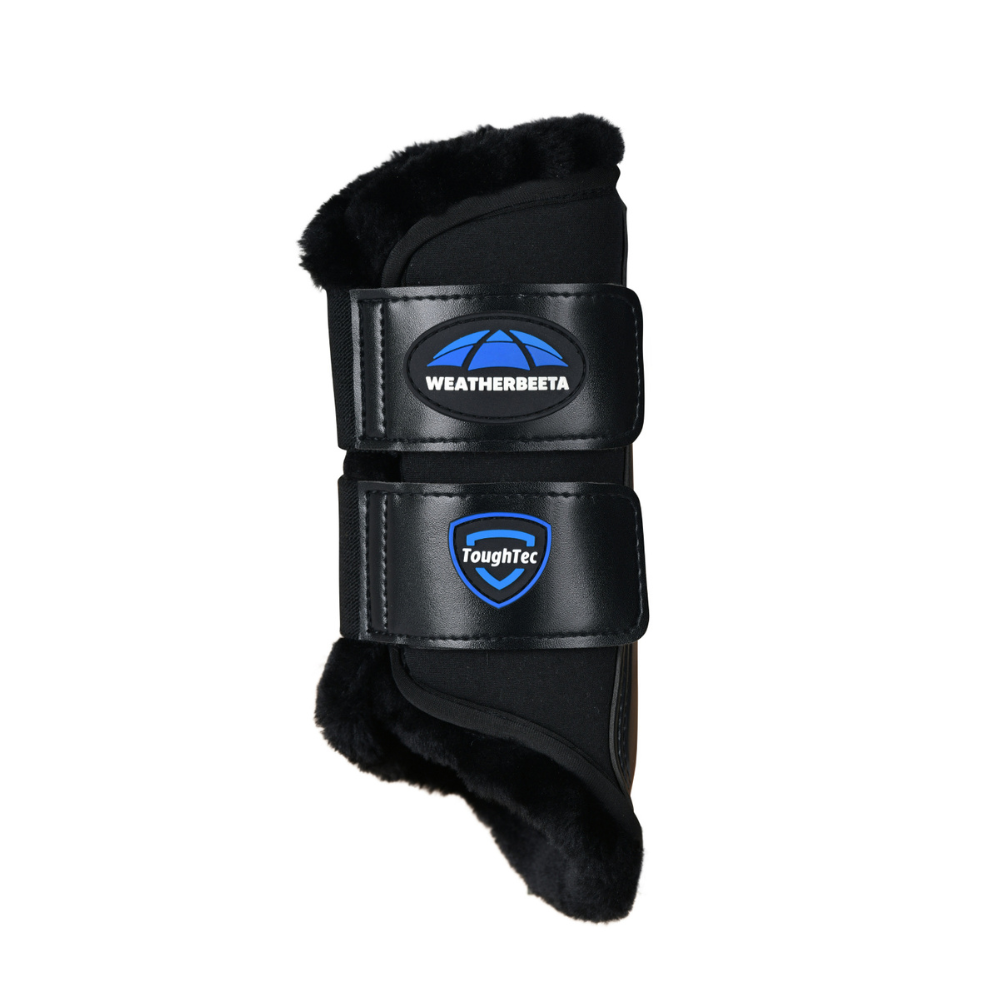 Weatherbeeta Tough-Tec Comfy Fleece Brushing Boots #colour_black-black