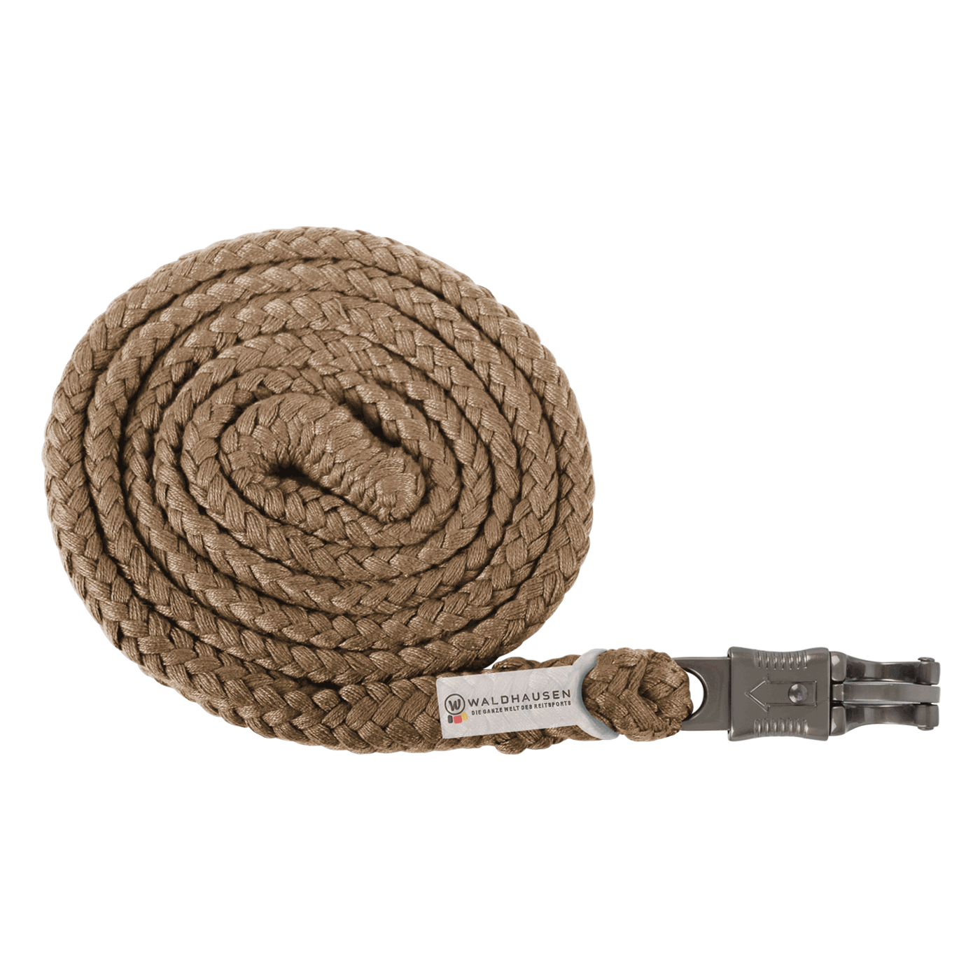 Waldhausen Panic Hook Lead Rope Plus with dark hardware #colour_cappuccino