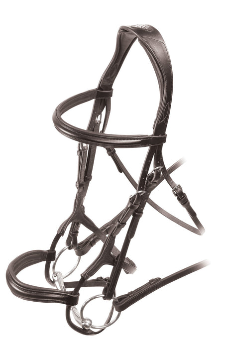 Shires Velociti RAPIDA Rolled Padded Cavesson Bridle #colour_havana