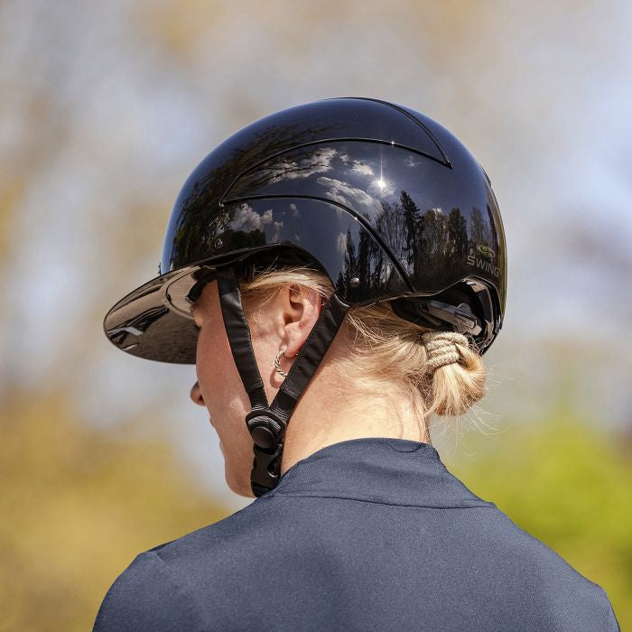 SWING H24 Lady Glossy Riding Hat #colour_black-glossy