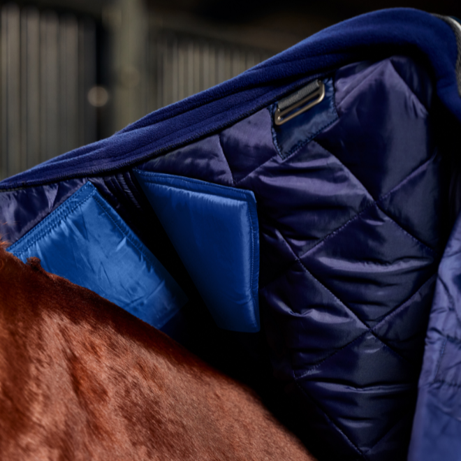 Weatherbeeta Comfitec 1000D Diamond Quilt 220G Detach-A-Neck Stable Rug #colour_navy-charcoal