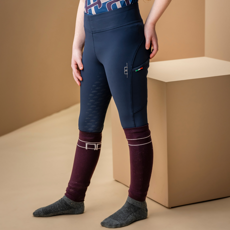 Alessandro Albanese Children's Alba Brushed Riding Tights #colour_core-navy