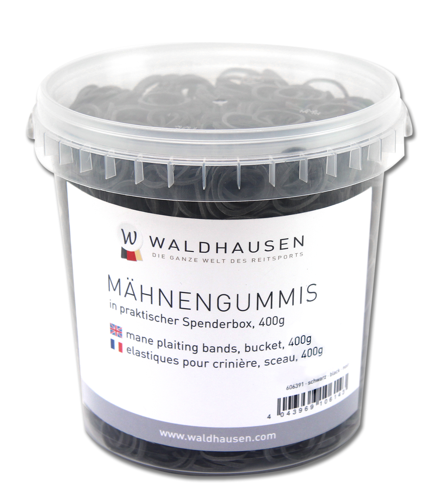 Waldhausen Mane Plaiting Bands in Tub #colour_black