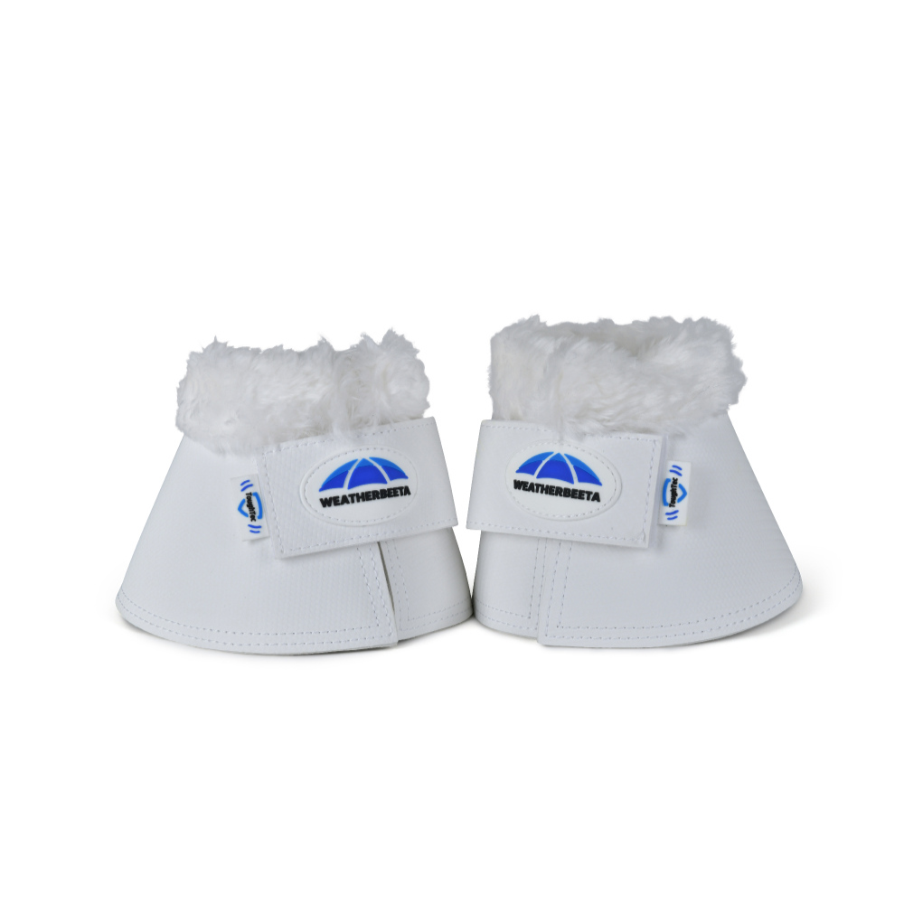 Weatherbeeta Tough-Tec Fleece Trim Bell Boots #colour_white