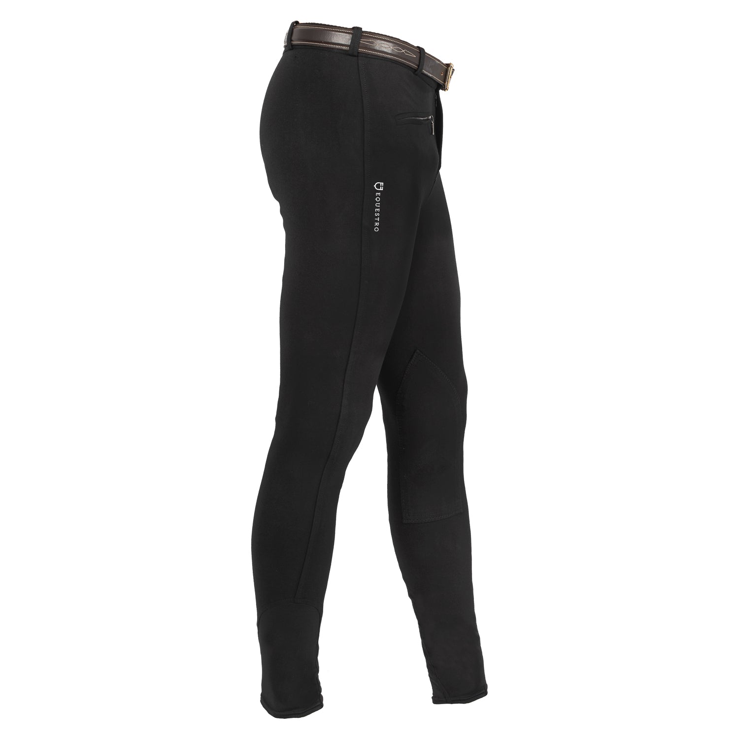 Equestro Urano Model Man Breeches In Stretch Cotton #colour_black
