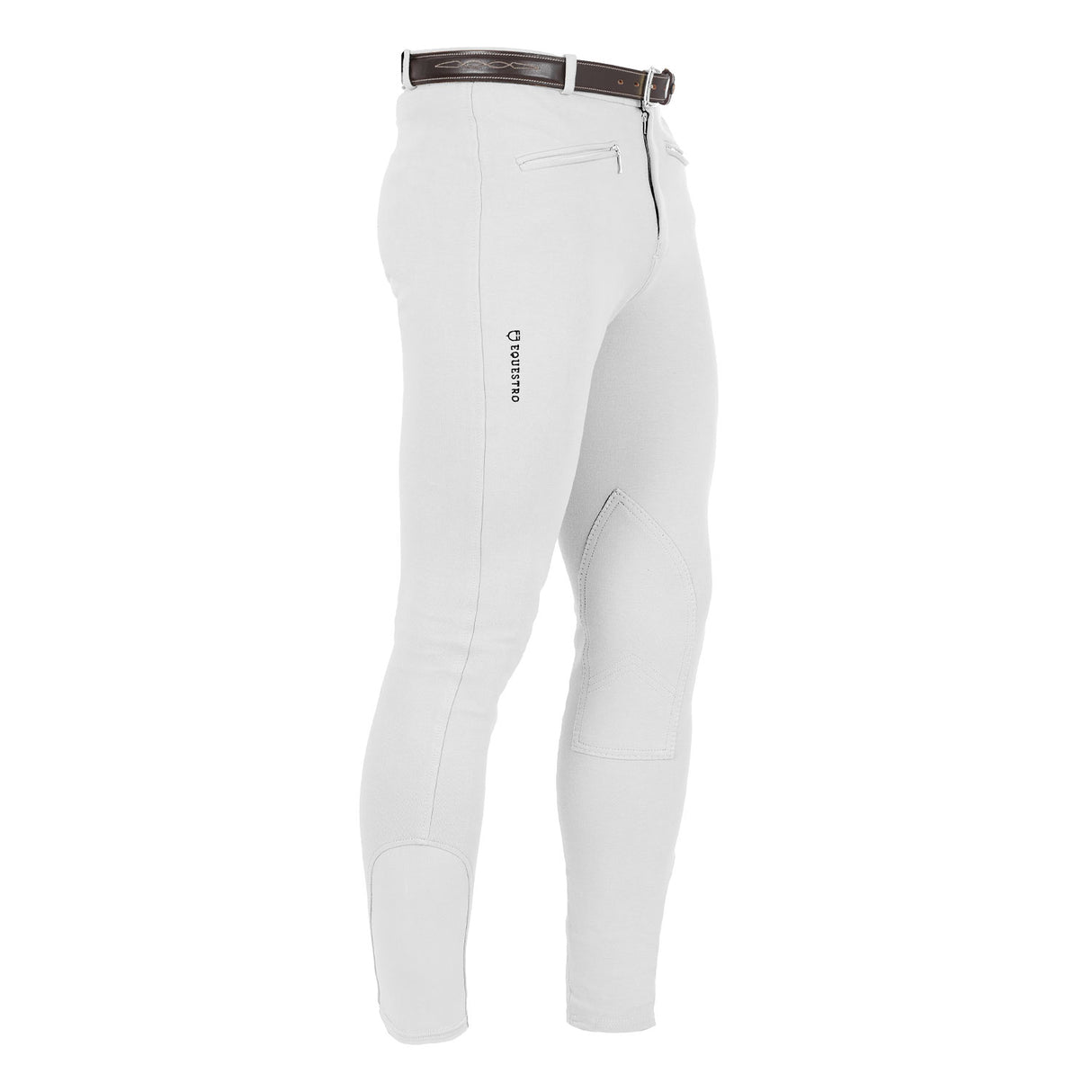 Equestro Crono Model Man Breeches In Stretch Cotton #colour_white