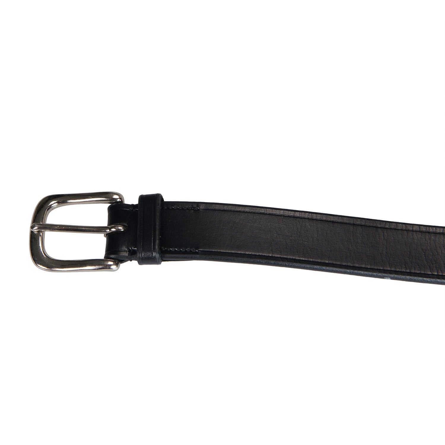 Equestro Leather Belt With Black And White Embroidery #colour_black