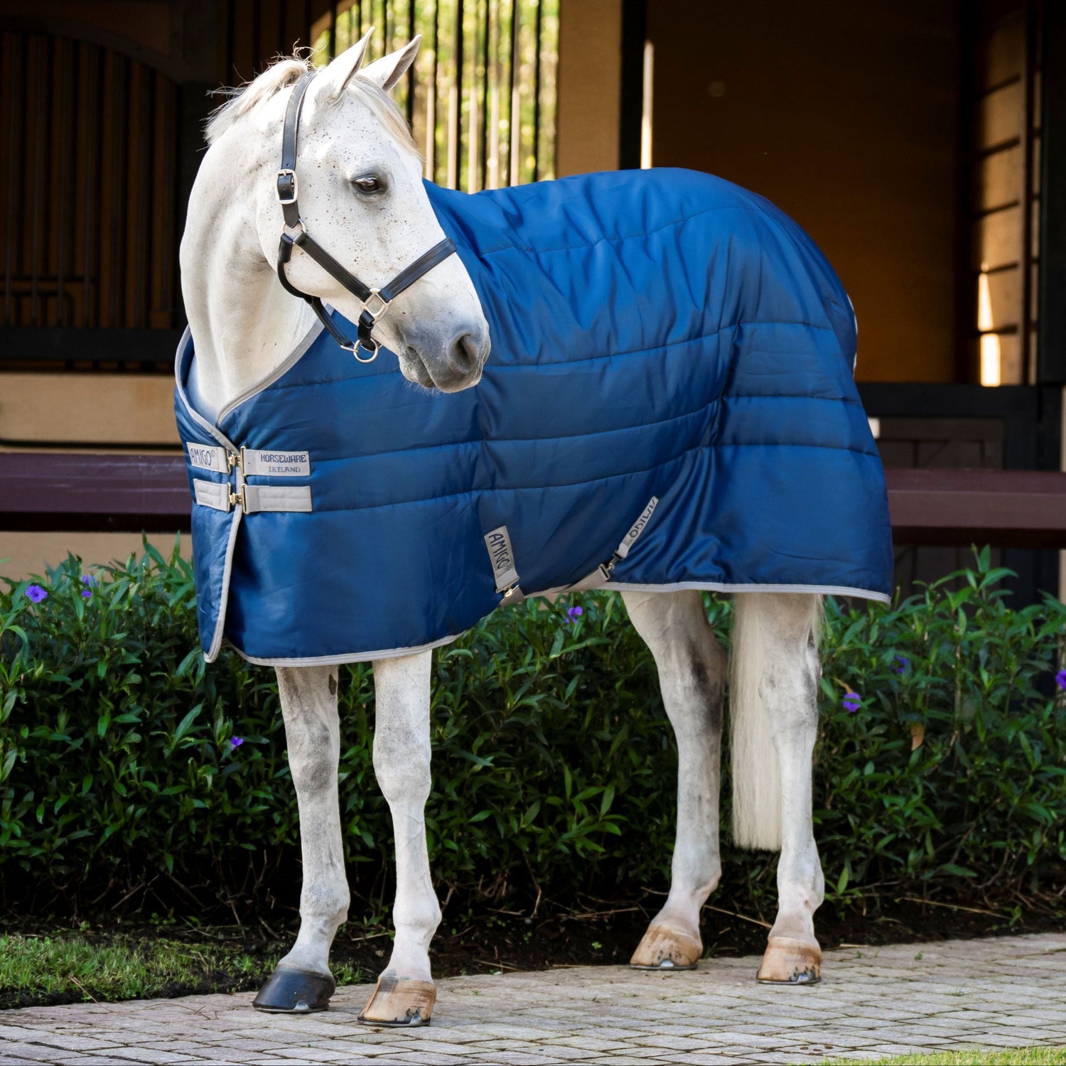 Horseware Ireland Amigo Ripstop Insulator 200g Stable Rug #colour_navy-titatium-grey