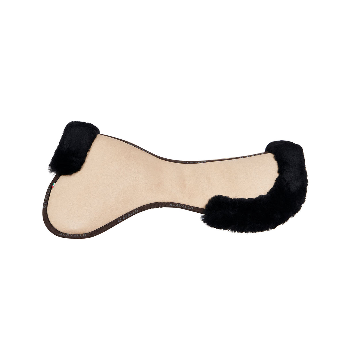 Acavallo Pad MF-S JCCS-S CW-CS Suede Cut-Out Sheepskin Flat #colour_beige_black