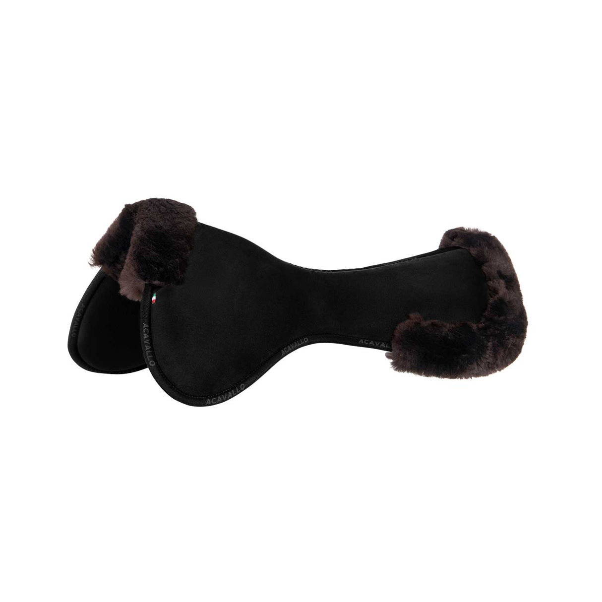 Acavallo Pad MF-S JCCS-S CW-CS Suede Cut-Out Sheepskin Flat #colour_black-brown