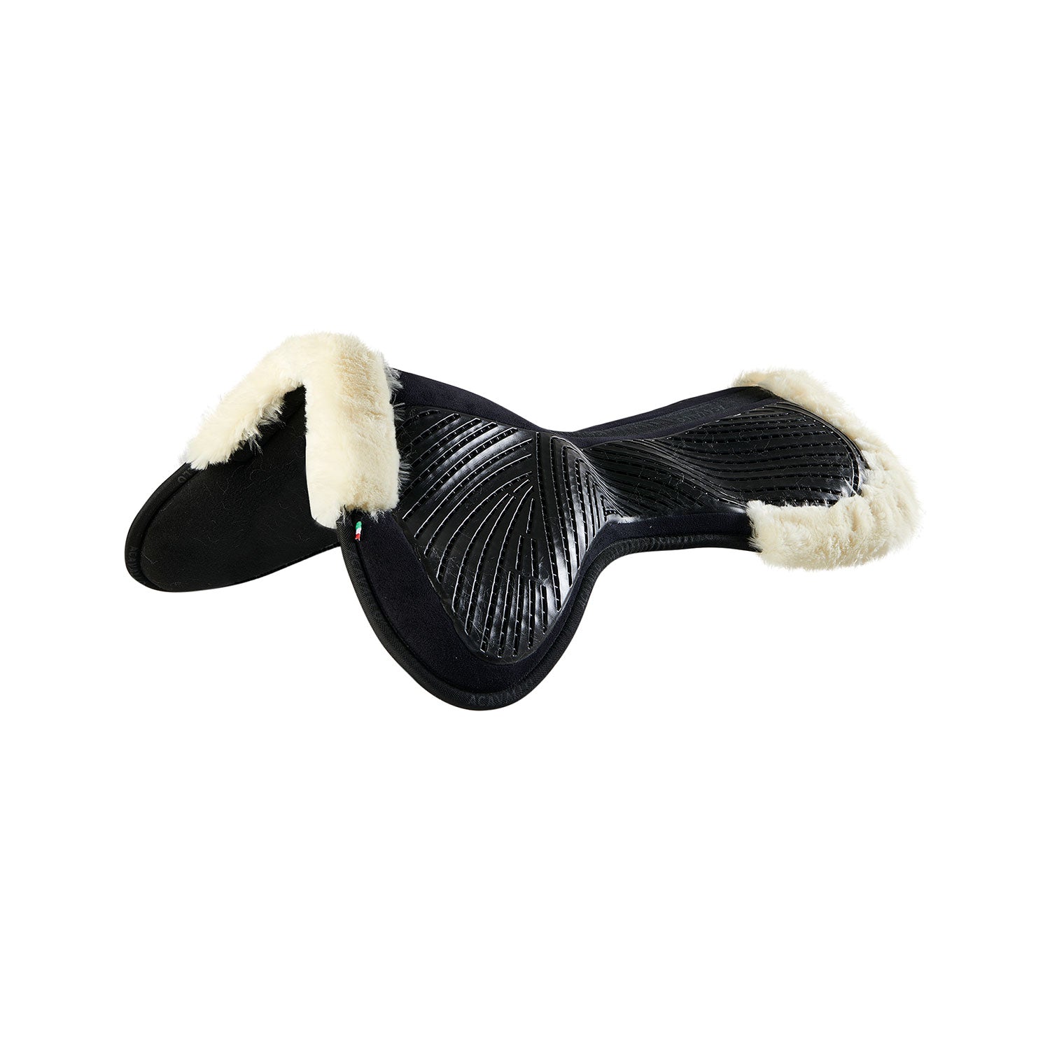 Acavallo Pad Mf-S Jccs-S Cw-Cs Suede Cut-Out Faux Sheepskin Gel Grip Flat #colour_black-natural