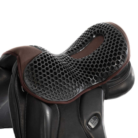 Acavallo Ortho-Coccyx Seat Saver Dressage Hexagonal Gel-Out Dri-Lex 20mm #colour_brown