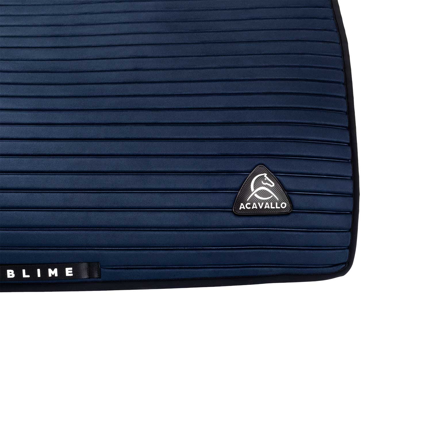 Acavallo Stripe Suede Dressage Saddle Pad W/Square Back Corner #colour_blue