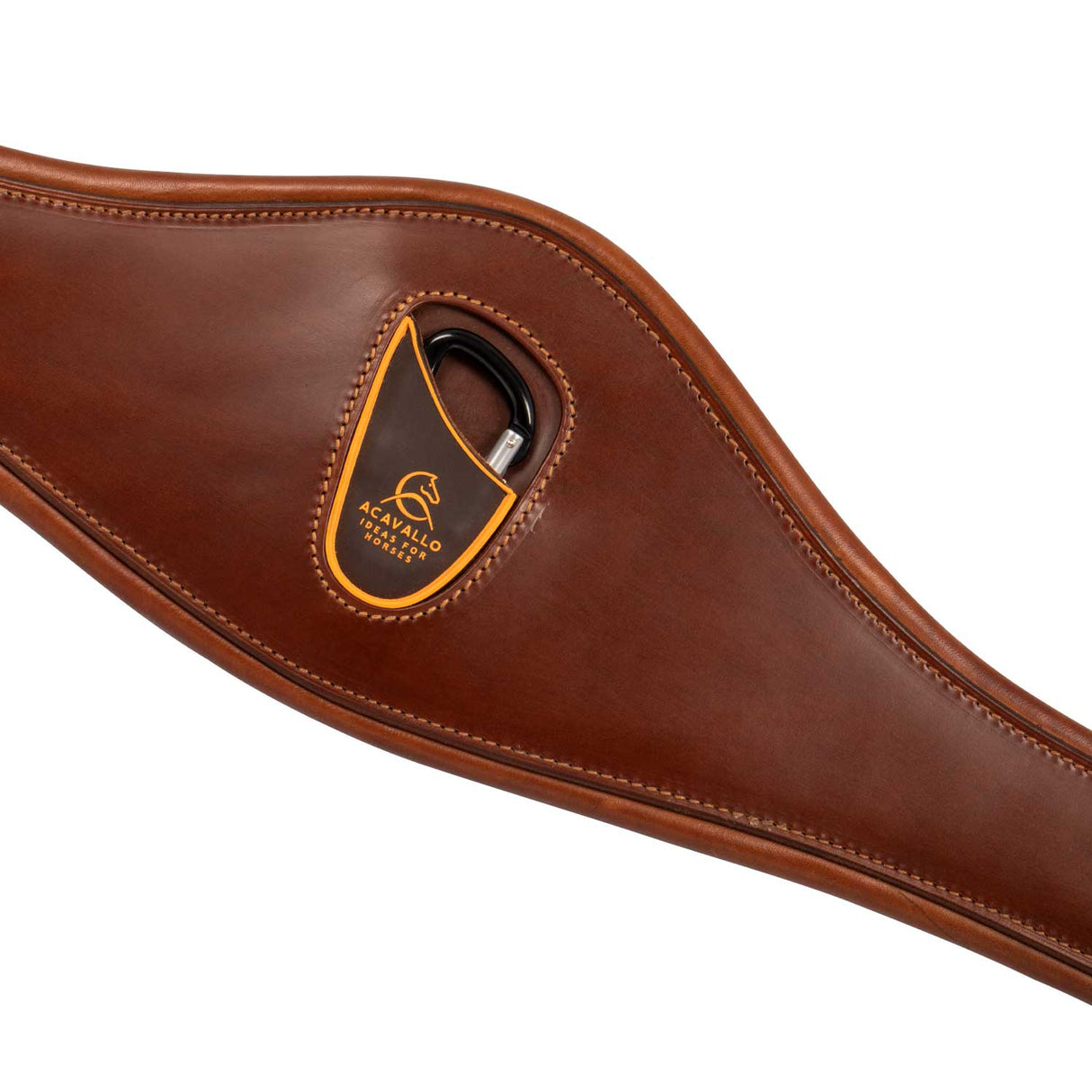 Acavallo Anatomical Jumping Girth Calfskin #colour_cognac
