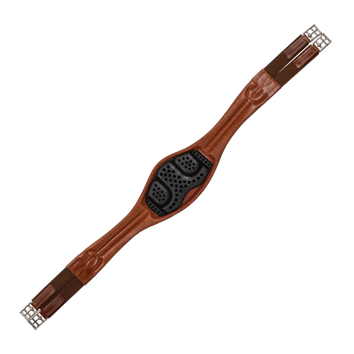 Acavallo Anatomical Jumping Girth Leather #colour_cognac