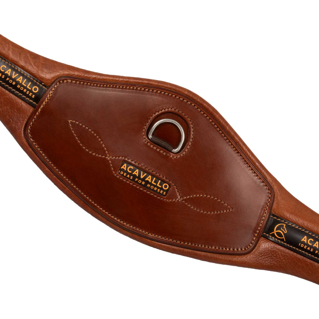 Acavallo Anatomical Jumping Girth Leather #colour_cognac