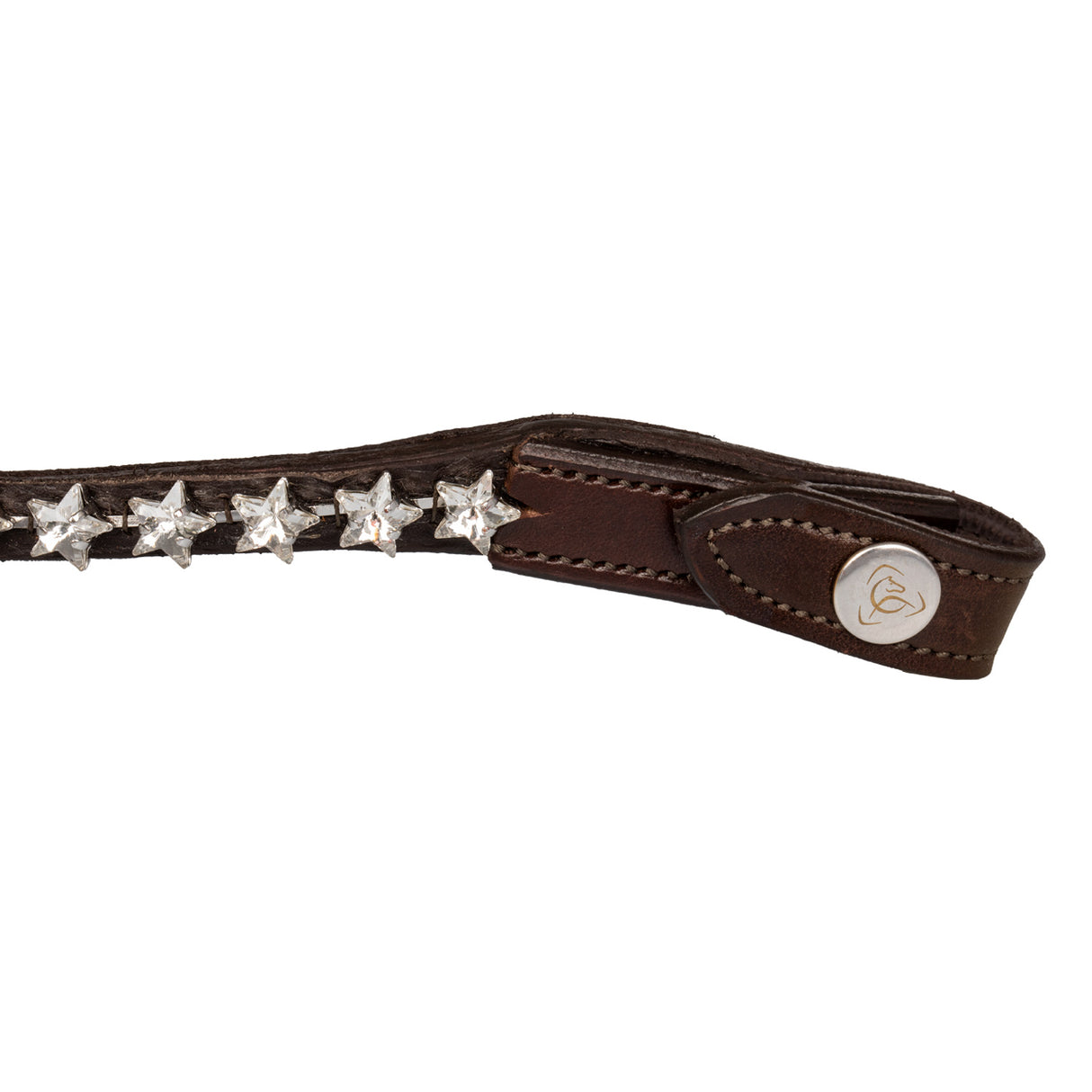 Acavallo Browband Calfskin & Starry Crystals #colour_brown-transparent
