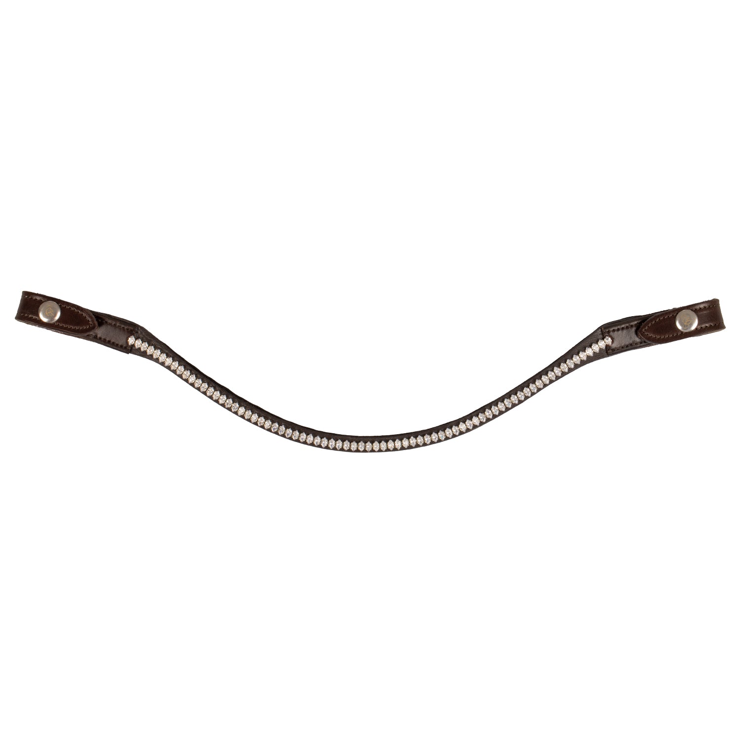 Acavallo Browband Calfskin & Oval Crystals #colour_brown-transparent