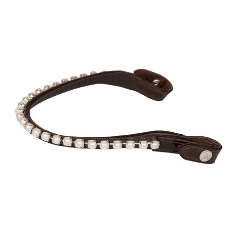 Acavallo Browband Calfskin & Pearls #colour_brown-white